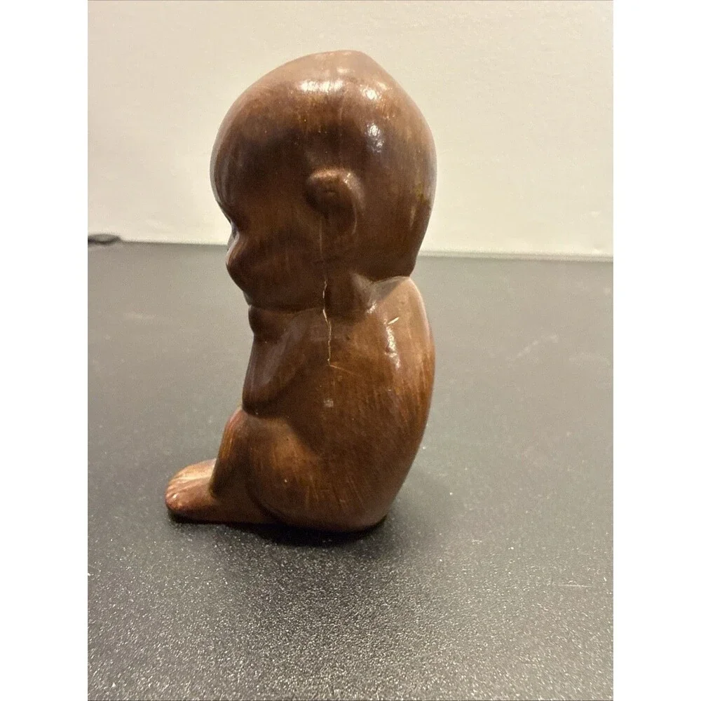 Kewpie The Thinker Souvenir Of Germany Brown CRACK